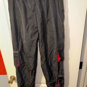 Forever 21 Black Cargo Pants with Red Accents